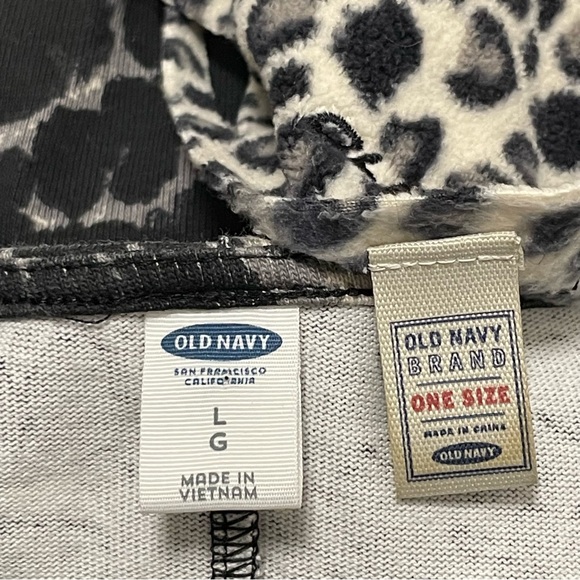 Old Navy Cheetah Animal Print Heavy Knit Dress/Tunic Tee & flannel scarf | Sz L - Picture 4 of 5